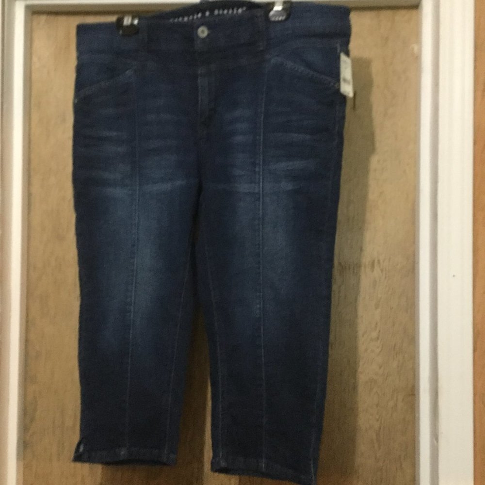 NWT Frankie & Stella plus size Capris size 18W denim 20" waist 19 inseam